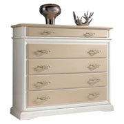 Como' 5 cassetti(senza ribalta) laccato bianco-avorio bicolore misure l.127 p.52 h.117 (3000) - Mobili 2G