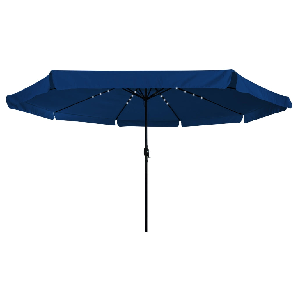 Parasol da Giardino  con Luci LED Ã˜395x245 cm Blu Azzurro