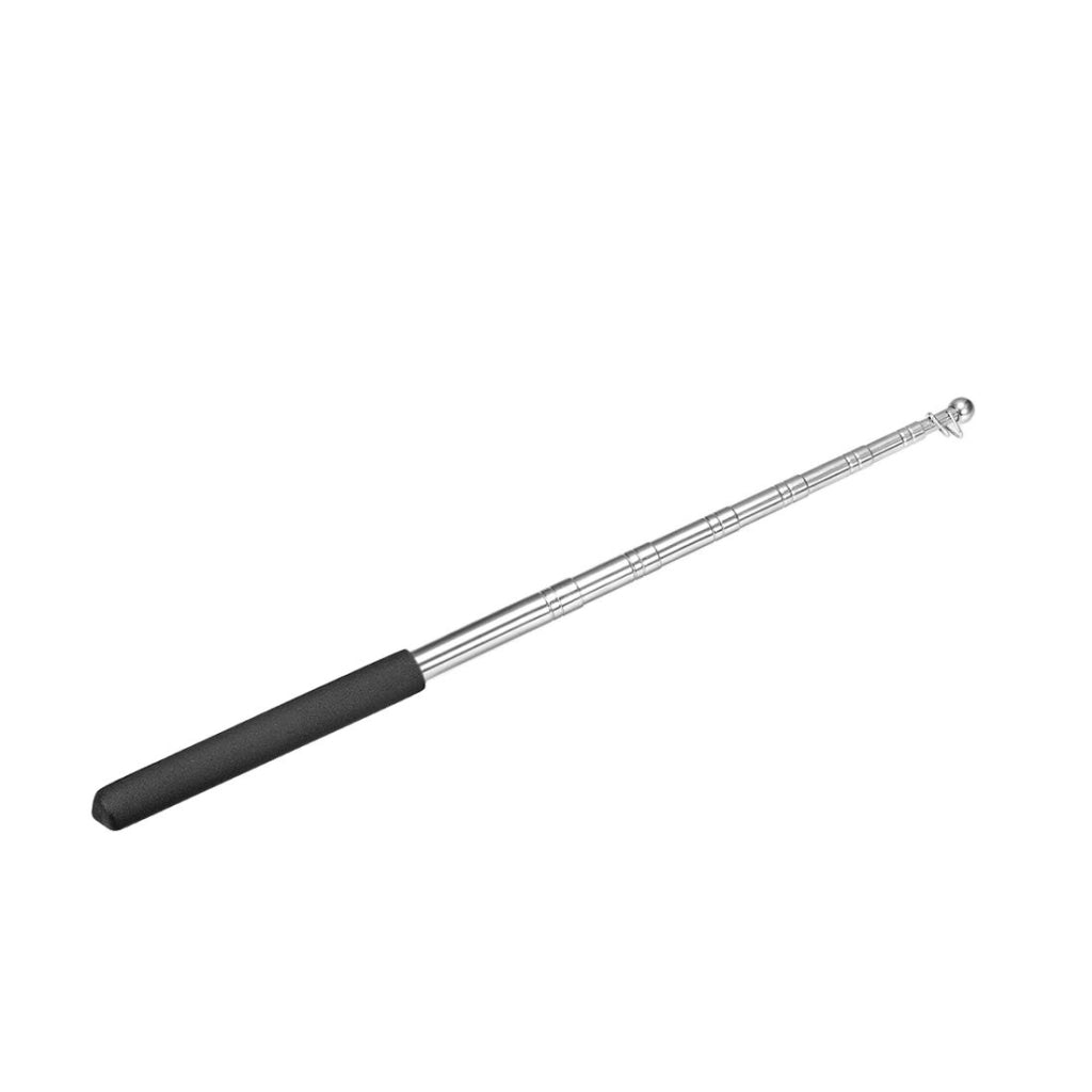 Asta telescopica per bandiere a mano, puntatore didattico, acciaio inossidabile, per guide turistiche e insegnanti, 3,28 piedi / 1 m, nero