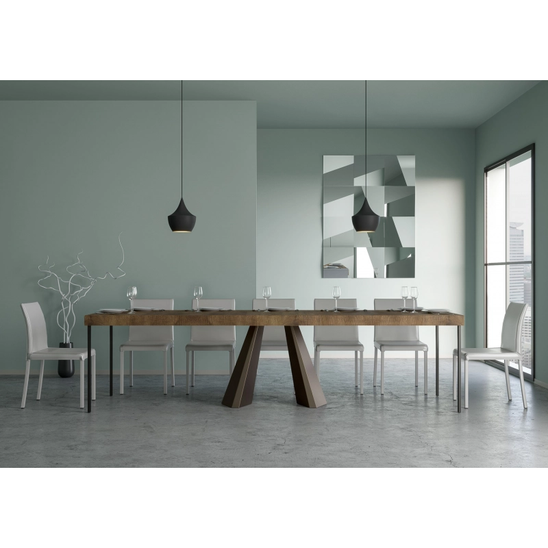 Consolle allungabile 90x40/300 cm Diamante Premium telaio Orso - Noce
