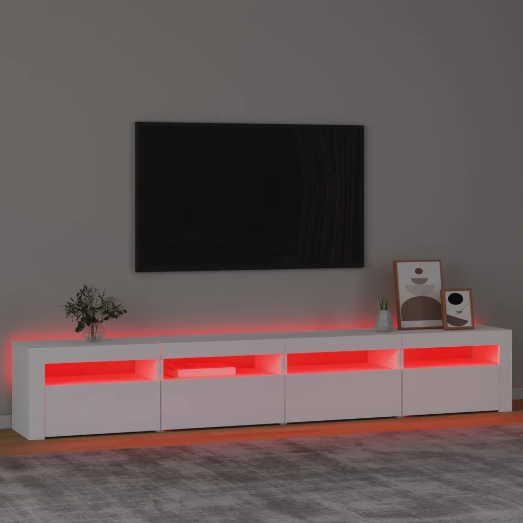 Mobile Porta TV con Luci LED-Mobile per TV-Credenza TV Bianco 240x35x40 cm