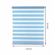 Trade Shop - Tenda A Rullo Doppio Oscurante Interni Senza Foratura Avvolgibile Finestre Porte - Azzurro   -180x180cm   -