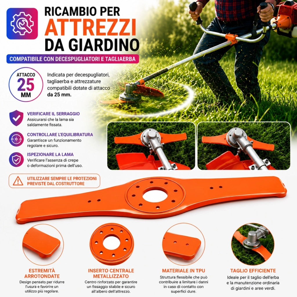 Lama Ricambio Per Decespugliatore 305 mm 2 Denti TPU Foro 25 mm 641363