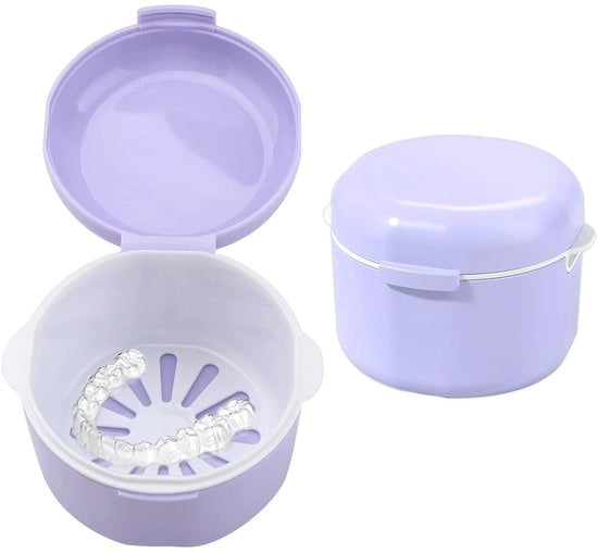 Cassetta di conservazione per dispositivi odontoiatrici - Portatile tenuta per denti - Silicone - Progettazione compatta - Cassetta rimovibile - Ottimale igiene orale