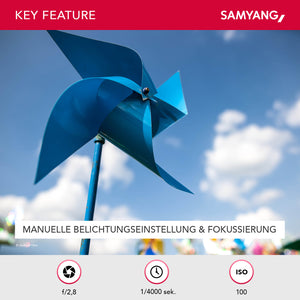 24/1.5 Lens Video DSLR II Canon EF obiettivo video a fuoco manuale 0.8 Gear, grandangolo nero