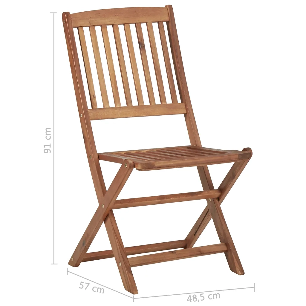 Sedie da Giardino Pieghevoli 8 pz con Legno Massello di Acacia 3074939