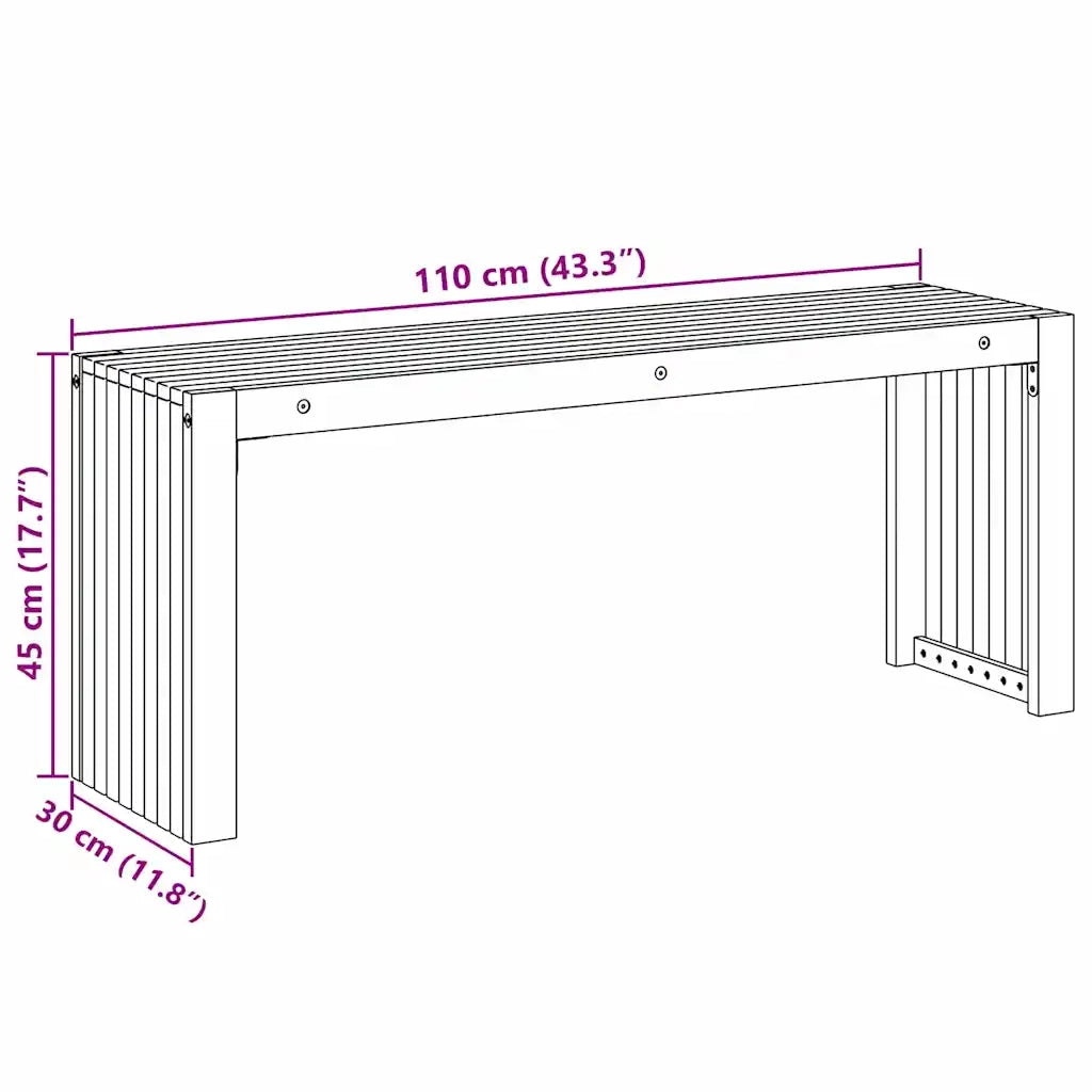 panchina Olio Naturale 110 x 30 x 45 cm Legno di teak solido 4108118