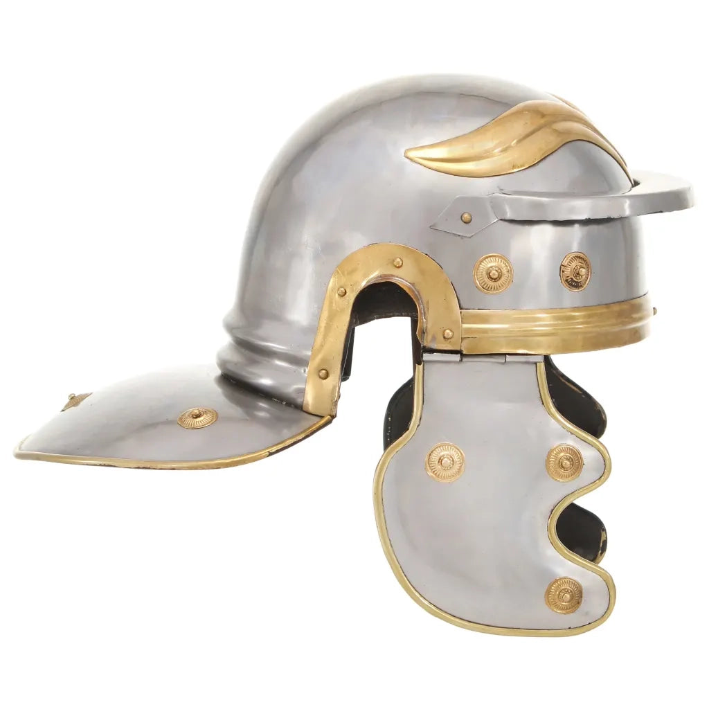 Elmo da Soldato Antico Romano per LARP in Acciaio Argento CFW3795833