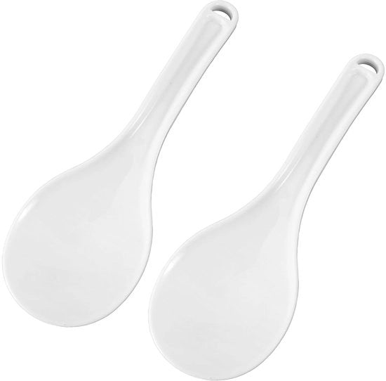 Due spatole per servire - spatole anti-adesiva per riso - cucchiaio di riso in plastica - cucchiaio di cottura PP in plastica - cucchiaio di riso bianco per riso - purea di patate (19,5 cm)