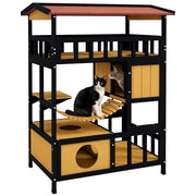 Casetta per Gatti con Piattaforme e Tunnel ¨C Minimal ¨C Legno Naturale