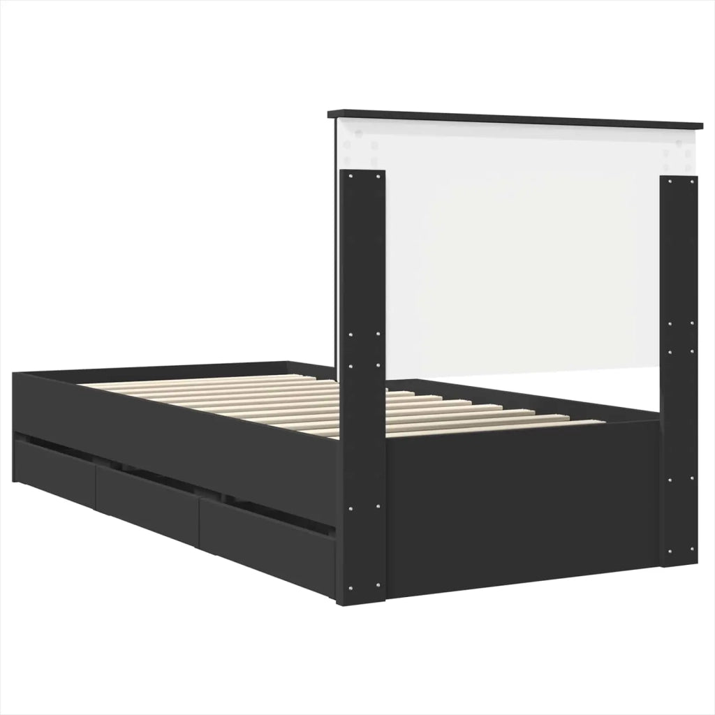 Struttura del letto Nero 90 x 190 cm Legno Ingegnerizzato