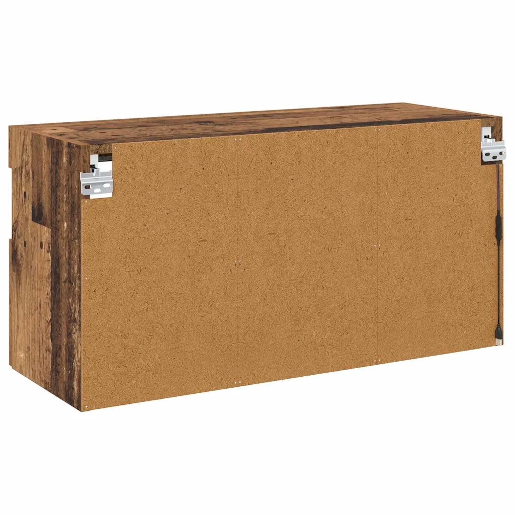 Mobile TV da Parete | Armadietto TV | Mobile Porta TV con LED Legno vecchio 80 x 30 x 40 cm