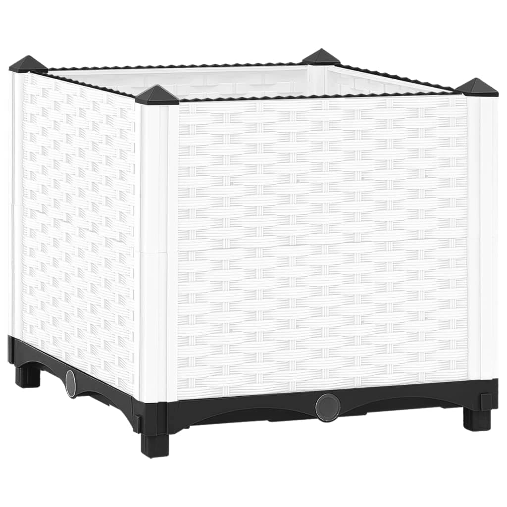 Fioriera rialzata per piante fiori patio giardino 40 x 40 x 38 cm polipropilene bianco 02_0039227