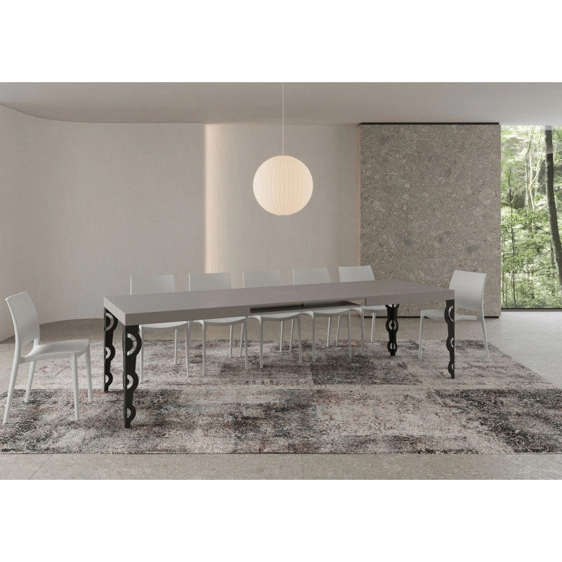 Tavolo allungabile 200/304x90 cm Karamay telaio Antracite - Cashmere