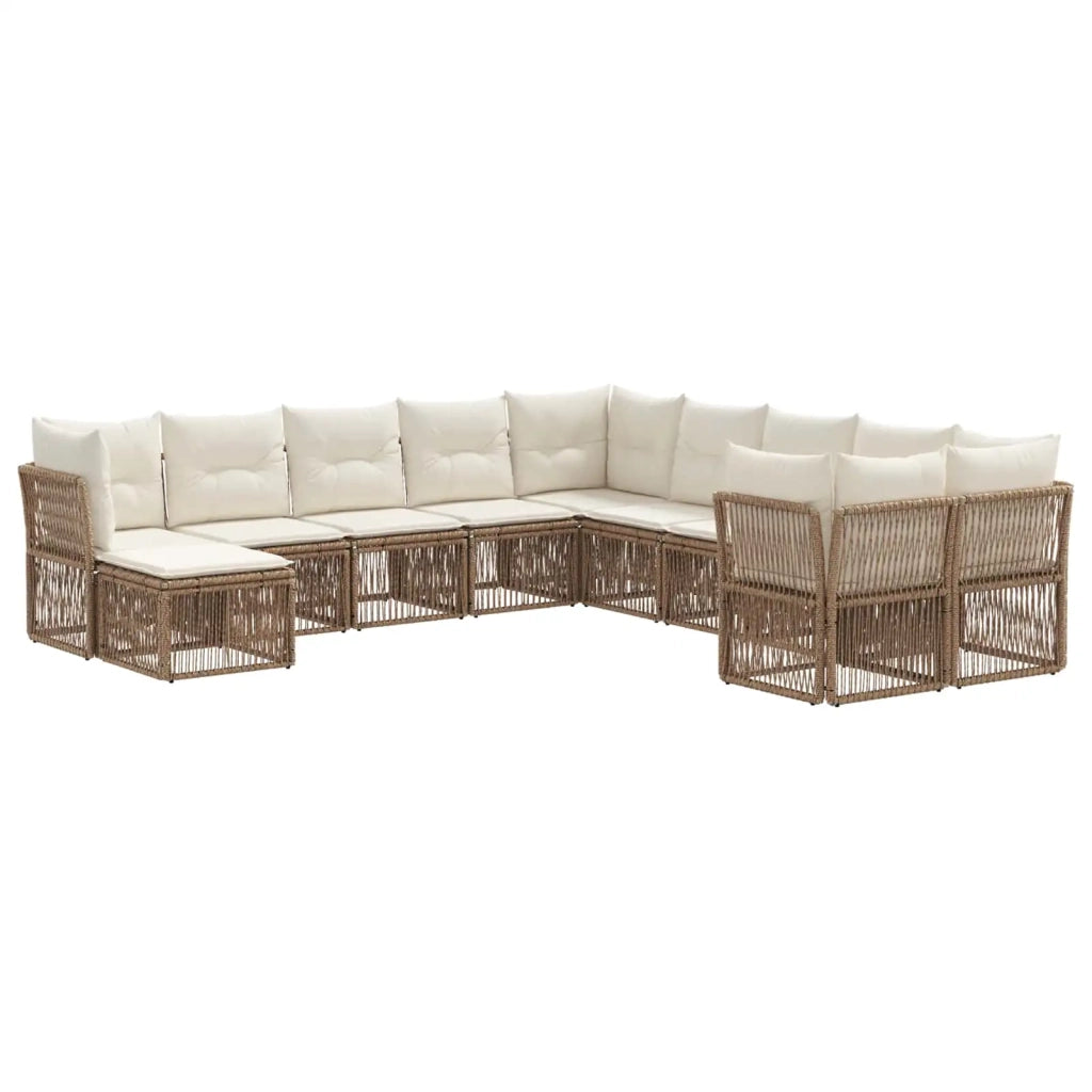 Set Divano da Giardino 11 pcs Beige polyrattan 3434454