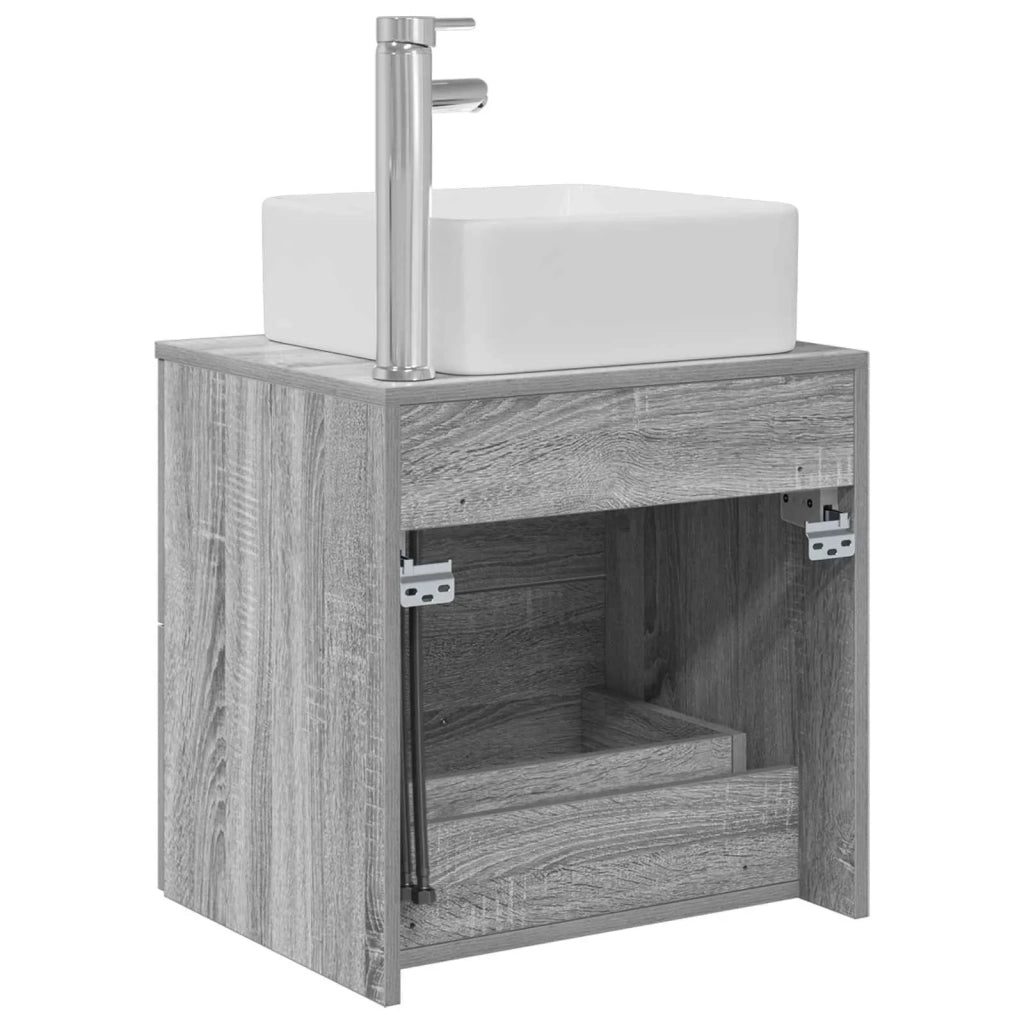 Mobile Lavabo da Parete Sonoma grigio 53 x 34,5 x 63 cm 890291