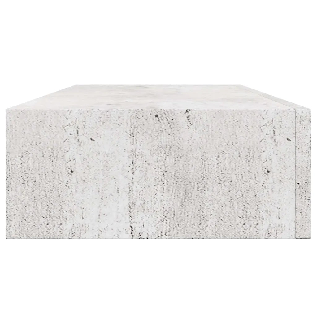 Scaffale con Cassetti da Parete Grigio Cemento 60x23,5x10cm MDF 330265
