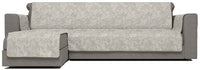 Copridivano con Penisola Sinistra Seduta 290 cm in Poliestere e Cotone Beige