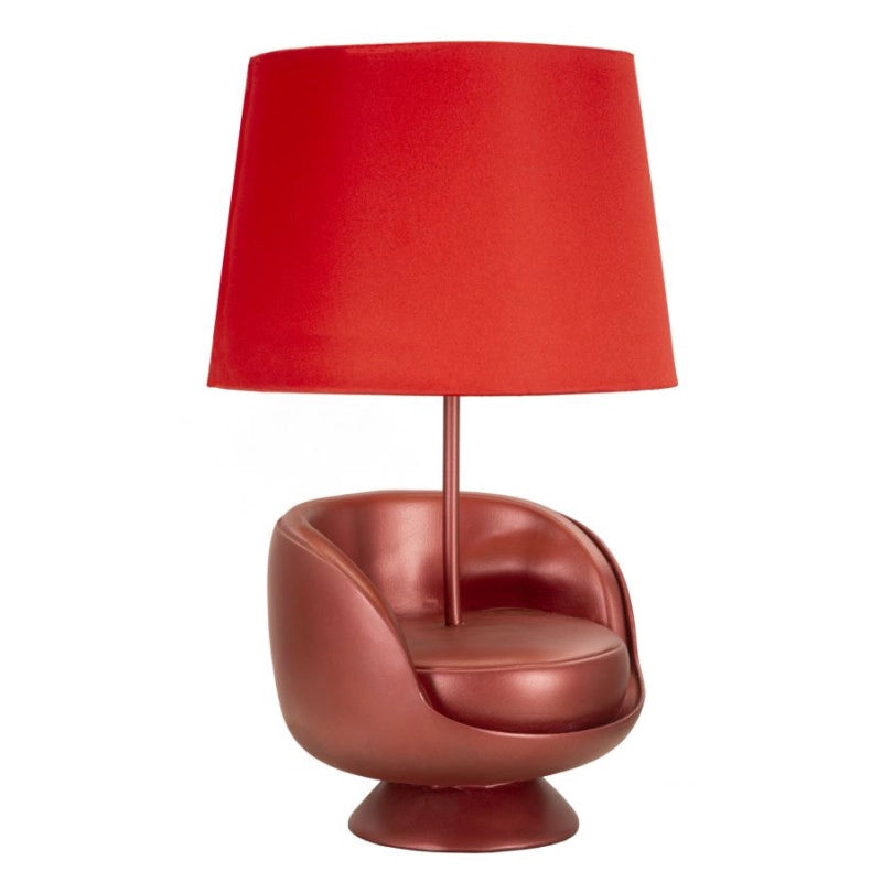 Lampadelle A Da Comodino Midcentury Rossa cm ø 26x43