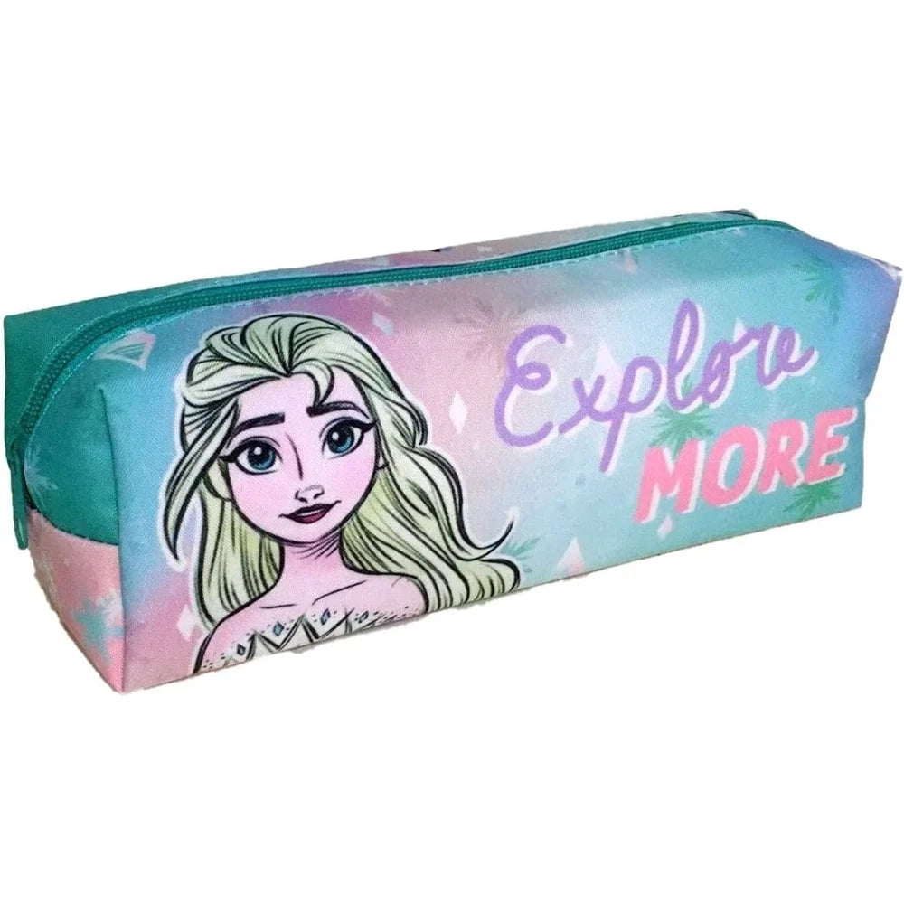 Trade Shop - Astuccio Tombolino Scuola Rettangolare Design Elsa Olaf Frozen Chiusura A Zip 10151404 -