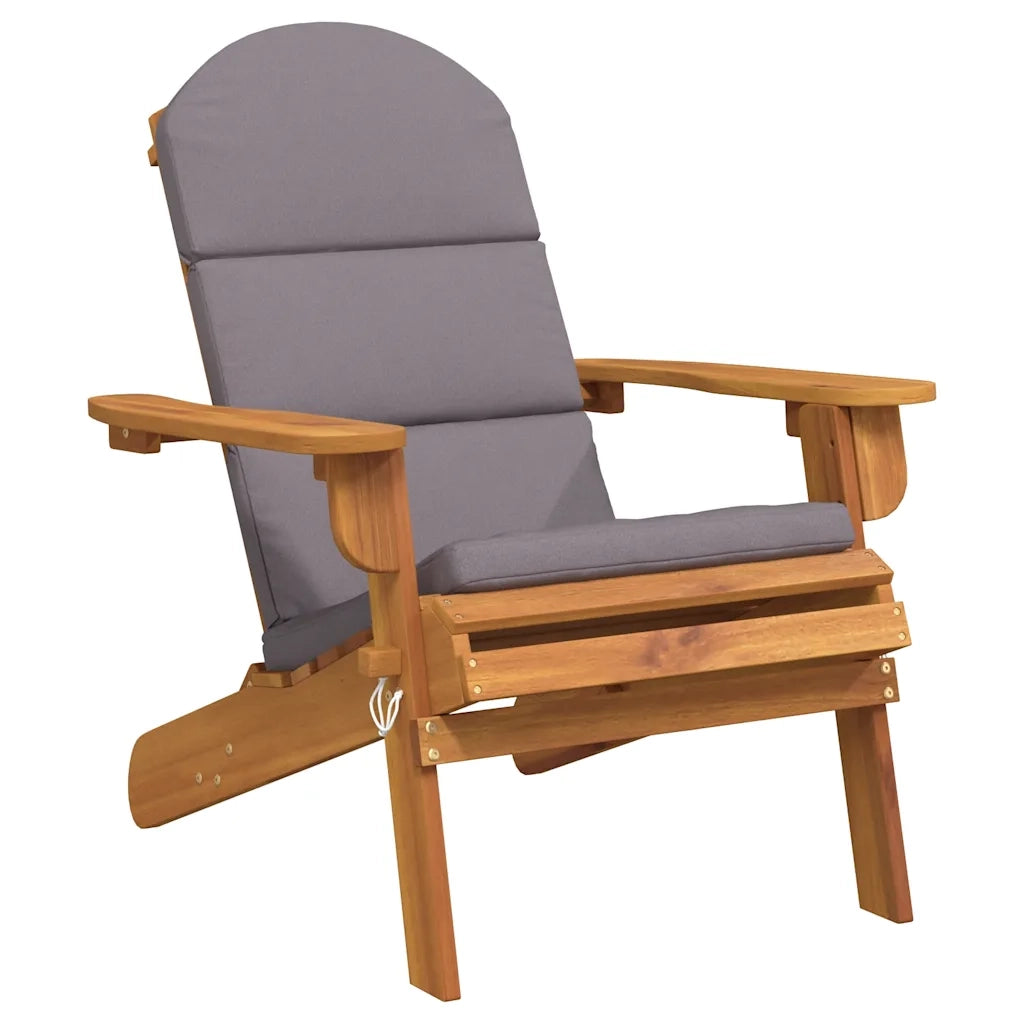 Sedia Adirondack da Giardino con Cuscini Legno Massello Acacia