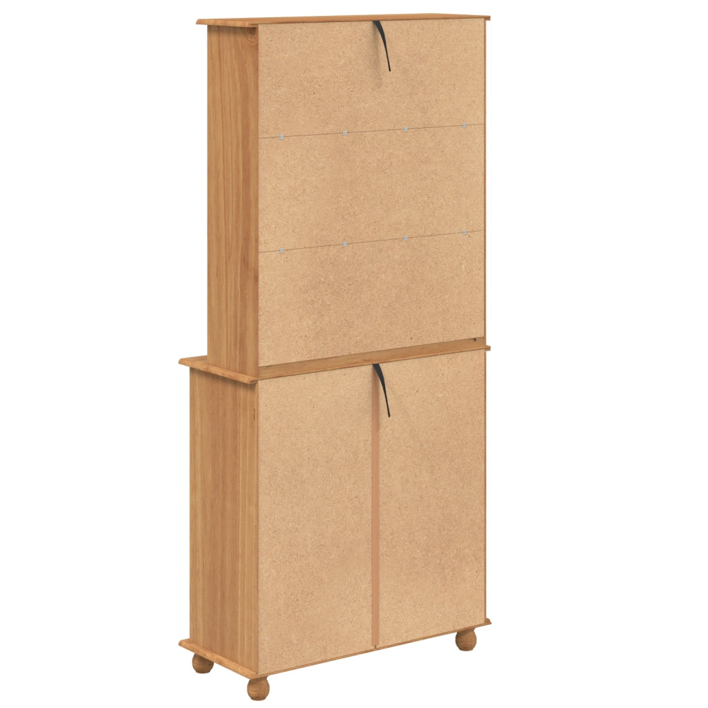 Hutch Â“ASKIMÂ” Miele bruno 91x40x199.5 cm Legno massello Pino