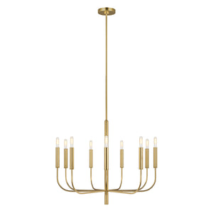 Lampadario Classico Brianna Acciaio Ottone Brunito 9 Luci E14