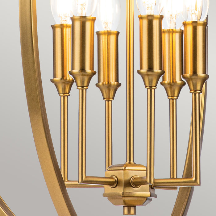 Lampadario Classico Corinne Acciaio Ottone Brunito 6 Luci E14