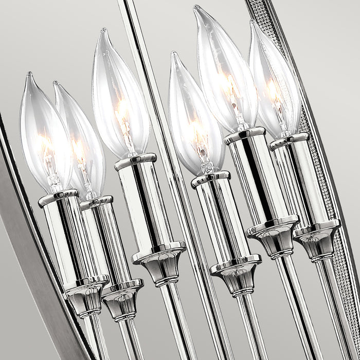 Lampadario Classico Corinne Acciaio Nichel Lucido 6 Luci E14