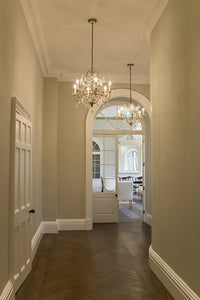 Lampadario Classico Gianna Cristallo Argento Dorato Vetro Oro 4 Luci E14