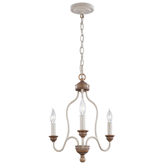 Lampadario Classico Hartsville Acciaio Gesso Legno Marrone 3 Luci E14