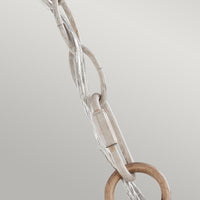 Lampadario Classico Hartsville Acciaio Gesso Legno Marrone 3 Luci E14