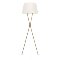 Piantana Contemporanea Penny Acciaio Ottone Brunito Tessuto 1 Luce E27