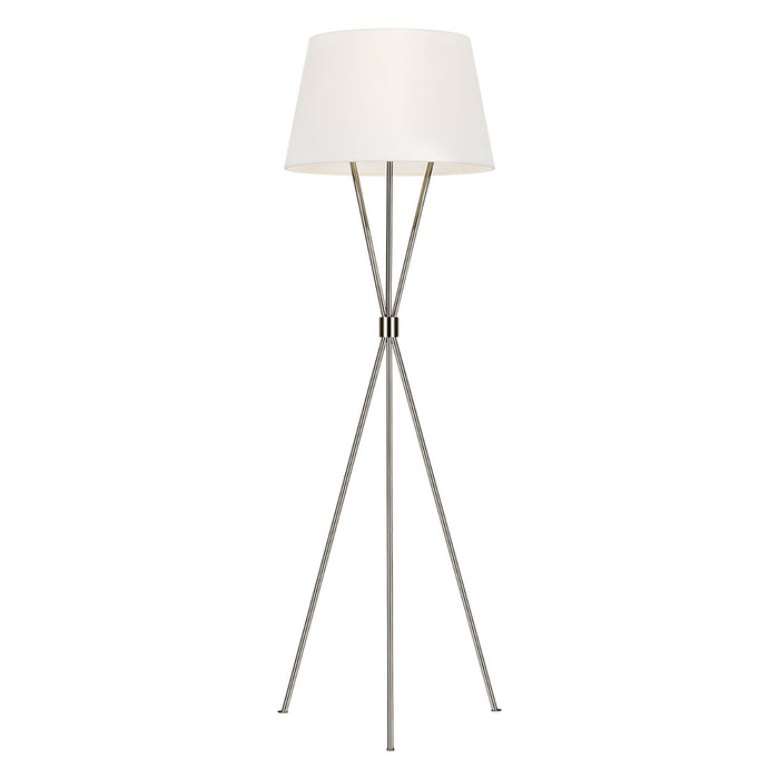 Piantana Contemporanea Penny Acciaio Nichel Lucido Tessuto 1 Luce E27