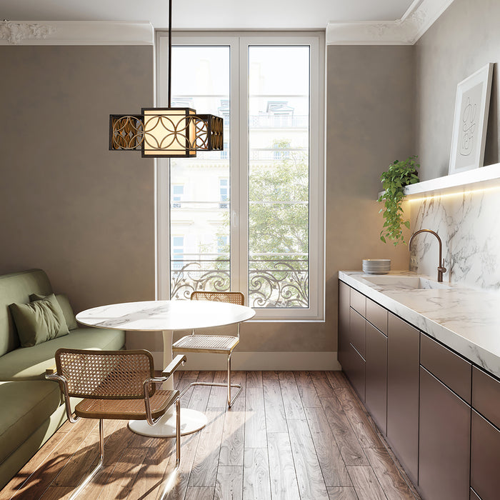 Sospensione Contemporanea Remy In Metallo Bronzo Antico Oro 1 Luce E27