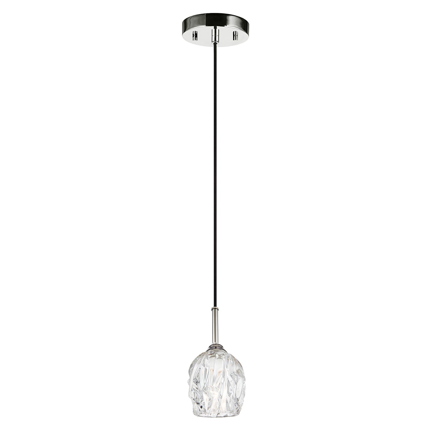 Sospensione Contemporanea Rubin Vetro Nichel Lucido 1 Luce G9 3 Ledw 3000K 320Lm
