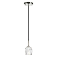 Sospensione Contemporanea Rubin Vetro Nichel Lucido 1 Luce G9 3 Ledw 3000K 320Lm