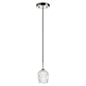 Sospensione Contemporanea Rubin Vetro Nichel Lucido 1 Luce G9 3 Ledw 3000K 320Lm