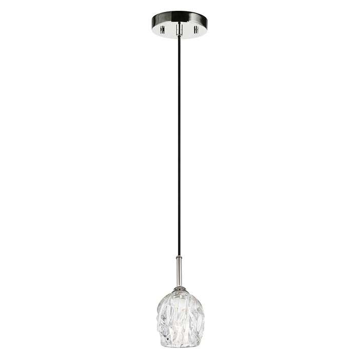 Sospensione Contemporanea Rubin Vetro Nichel Lucido 1 Luce G9 3 Ledw 3000K 320Lm