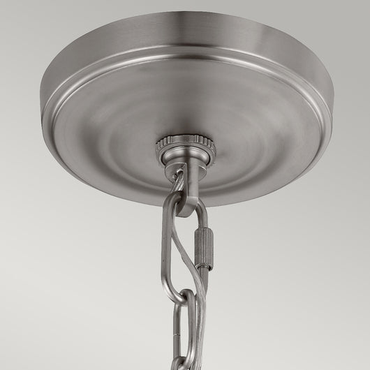 Lampadario Contemporaneo Vintner In Acciaio Nichel Satinato Vetro 3 Luci E27