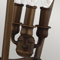 Lampadario Contemporaneo Yarmouth Acciaio Ottone Antico Verniciato 3 Luci E14