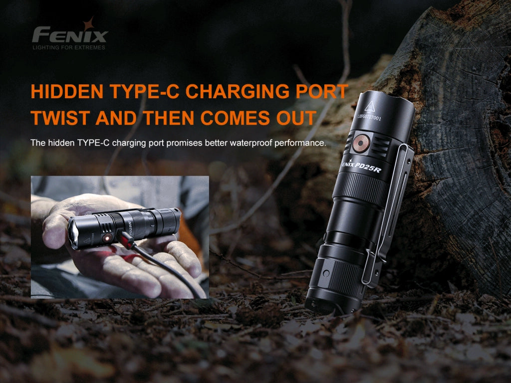 Torcia LED ricaricabile FENIX PD25R 800 lumen 250 metri