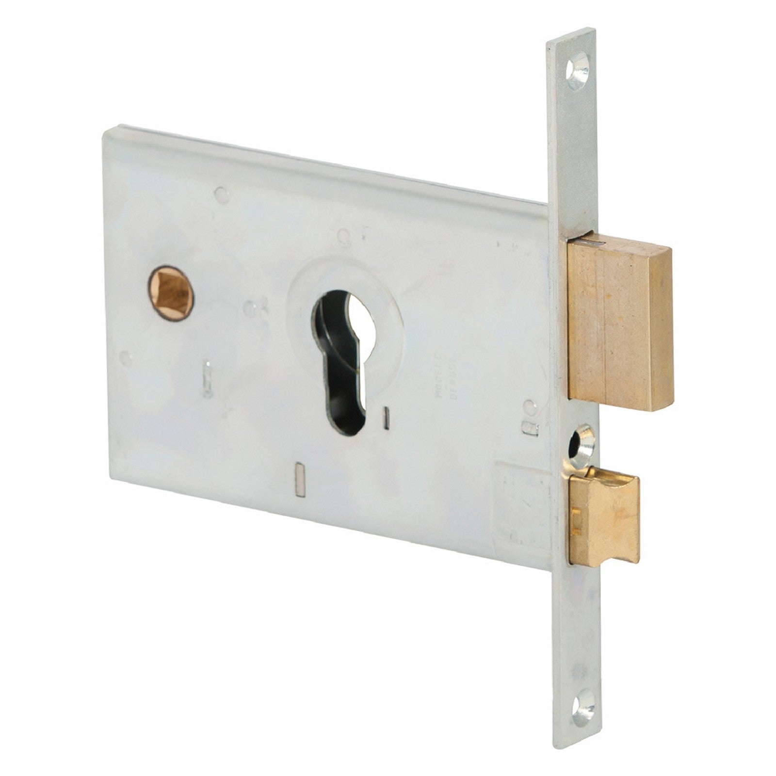 serratura da infilare per alluminio art. 44120 e58 fr.20 mm - catenaccio + scrocco cod:ferx.3161520nlm
