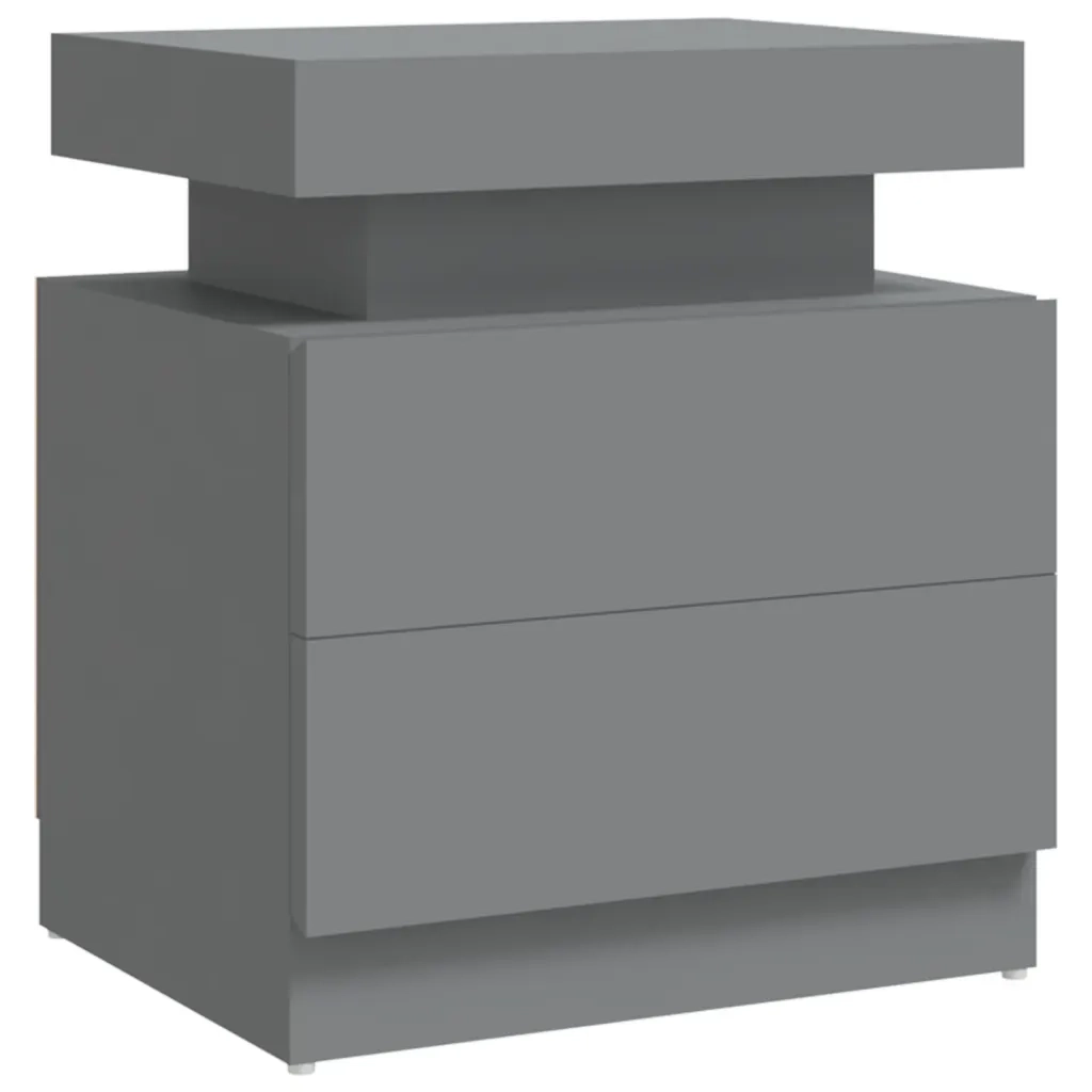 Comodino | Armadio da Notte | Mobiletto da notte Grigio 45x35x52 cm in Legno Multistrato