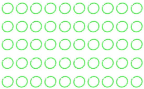 Ferritizzazione 50 pezzi - Anelli in plastica - Rimovibili - Verde - Diametro interno 28 mm - Sicurezza effettiva - Anello a cerniera