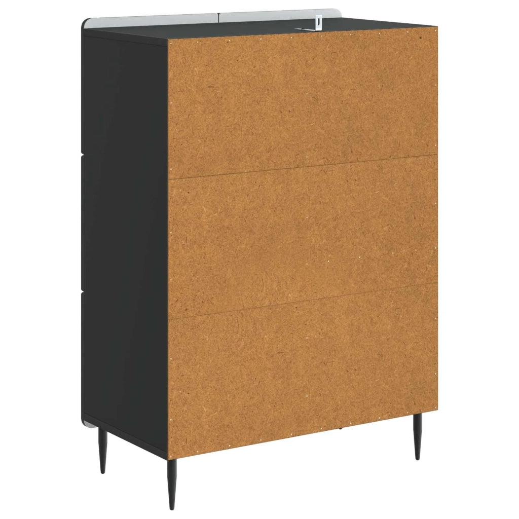 Credenza Nero 66 x 34,5 x 91,5 cm Legno ingegnerizzato