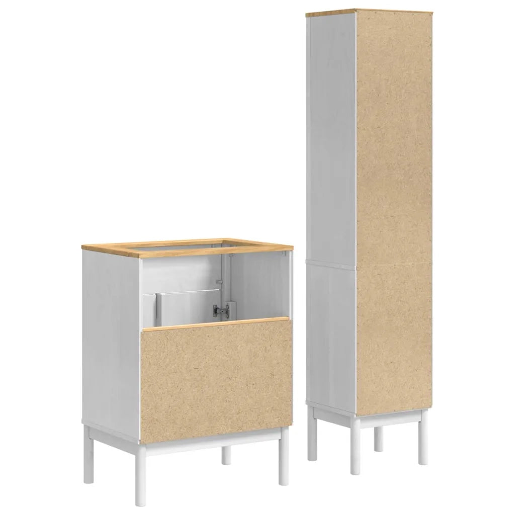 Set di mobili per il bagno con lo scaffale FLORO 2 pcs Bianco