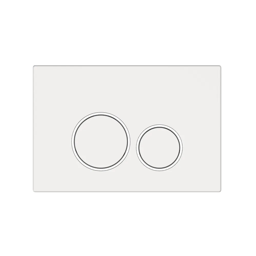 Placca di scarico doppio tasto in ABS bianco opaco e cromato