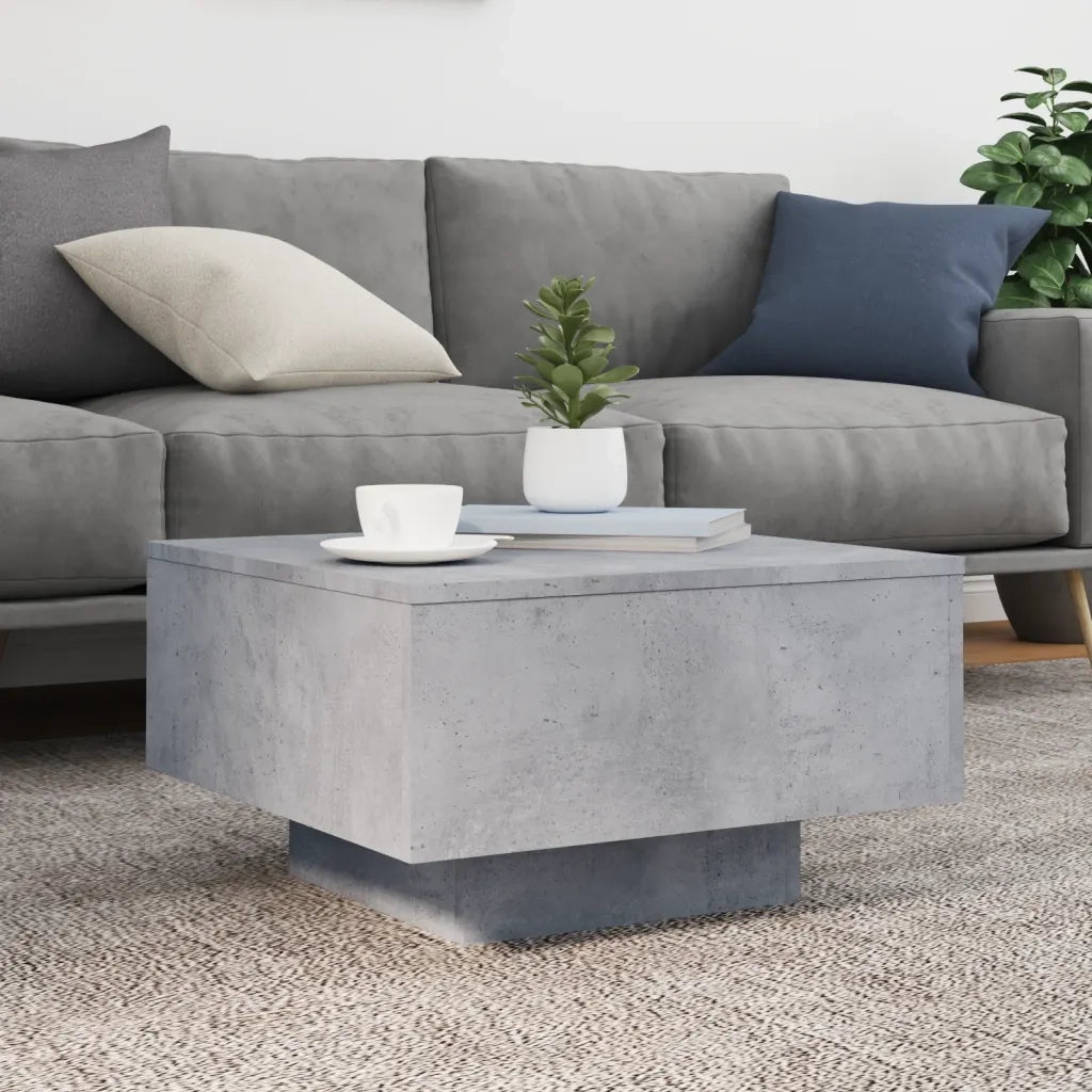 Tavolino da Salotto Grigio Cemento 55x55x31cm Legno Multistrato 836570