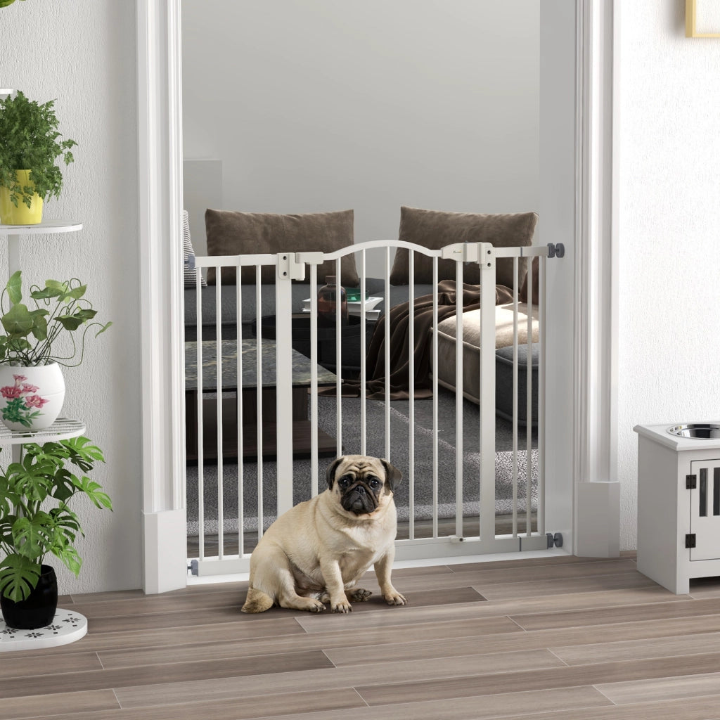 Cancelletto per Cani Estensibile ¨C Zephmum ¨C Metallo e Plastica, Bianco, 74-100x78 cm